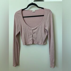 Aritzia Wilfred pink long sleeve top Size L
